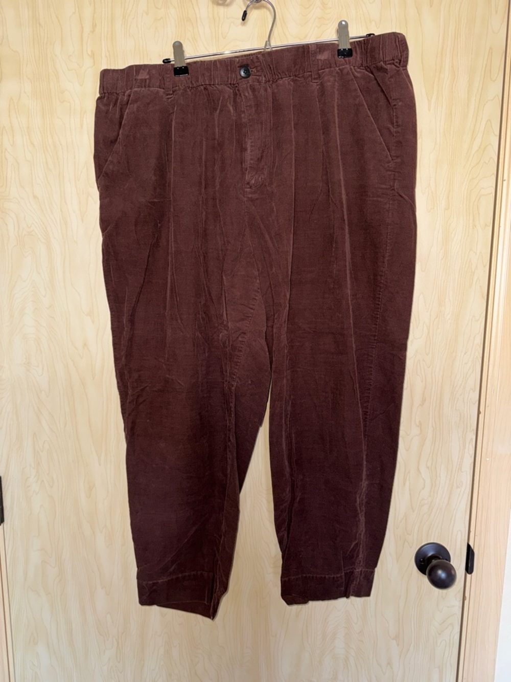 Madewell Dark Brown Corduroy Tapered Ankle Trousers